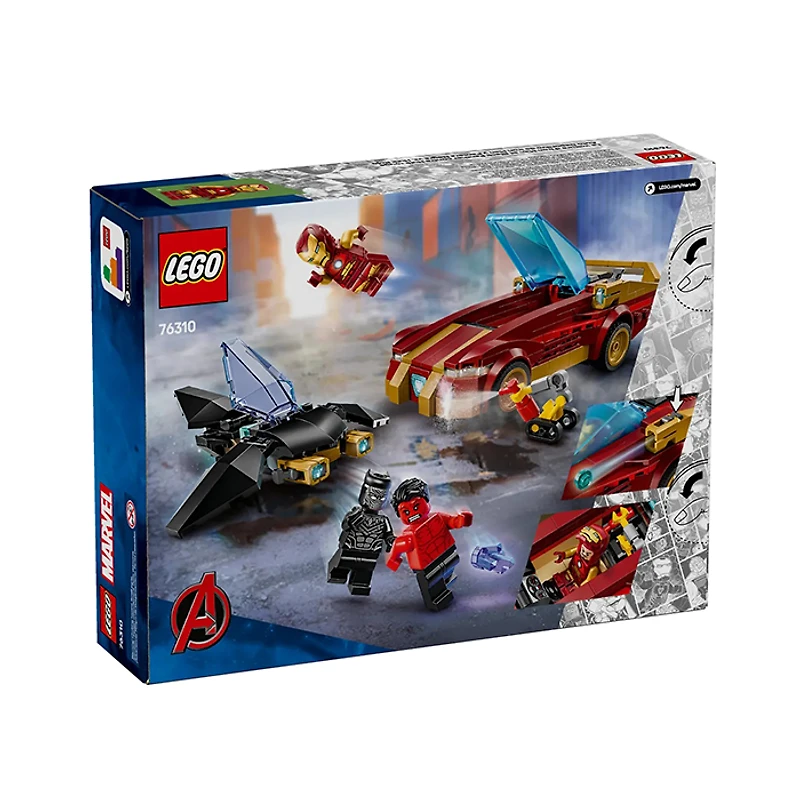 LEGO Marvel Iron Man Car And Black Panther VS Red Hulk 295 Pieces