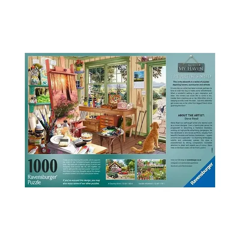 Ravensburger My Haven Artist s Shed 1000 Piece Jigsaw Puzzle