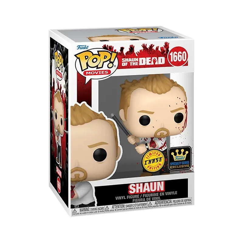 Funko Pop! Movies Shaun of the Dead Shaun with Pool Cue – Chase Edition