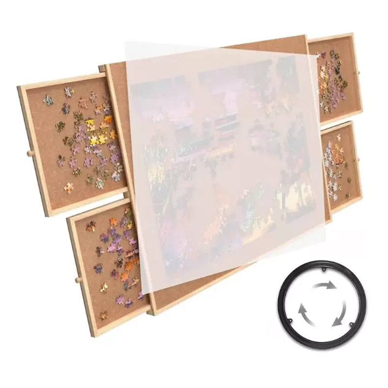 Tradeopia 1500 Pieces Rotating Puzzle Board with Drawers