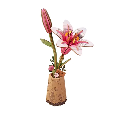 Rowood DIY Wooden Flower Pink Lily