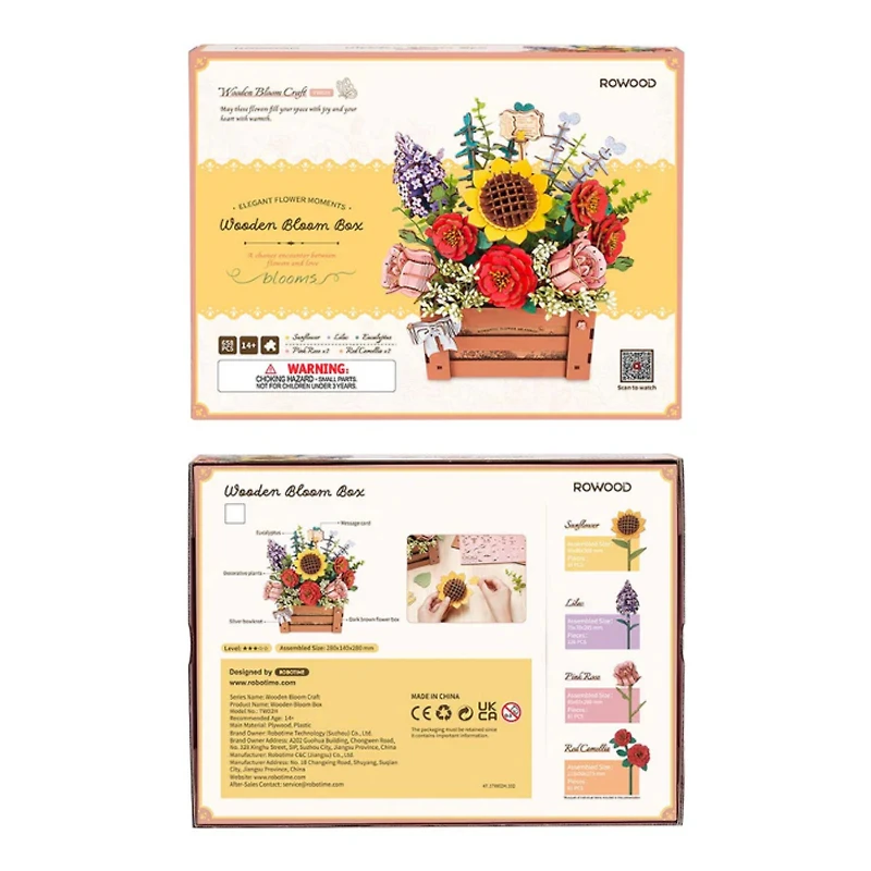 Rowood Wooden Bloom Box DIY 3D Puzzle