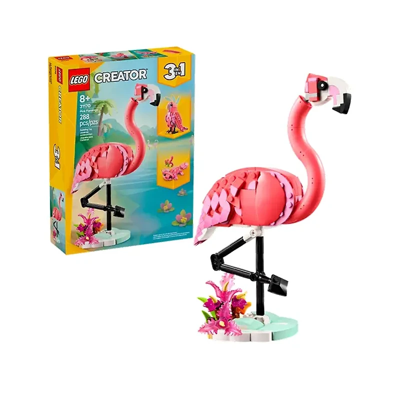 LEGO Creator 3in1 Wild Animals Pink Flamingo 288 Pieces