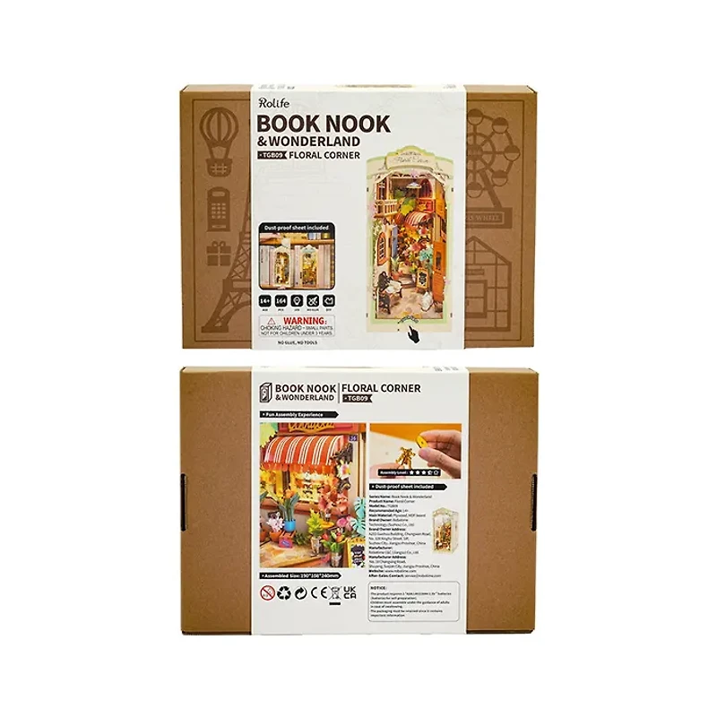 Rolife Floral Corner DIY Book Nook Shelf Insert Kit