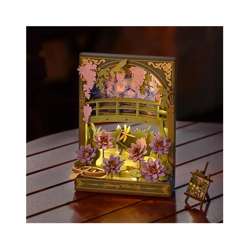 Rolife Glittering Water Lily Wall Art 3D Wooden Puzzle