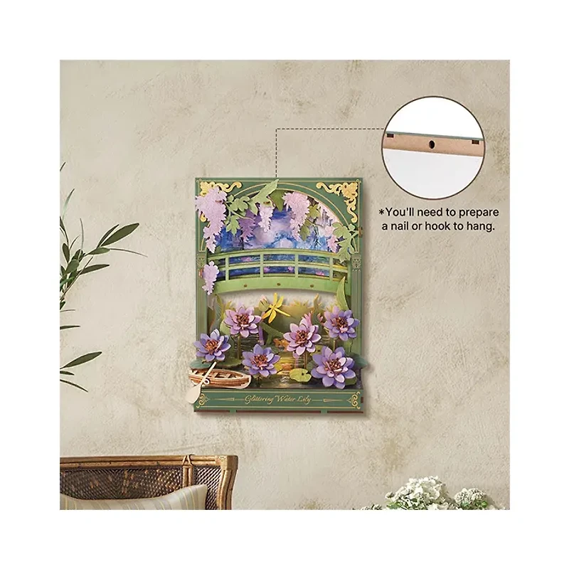 Rolife Glittering Water Lily Wall Art 3D Wooden Puzzle