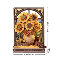 Rolife Golden Sunflower Wall Art 3D Wooden Puzzle