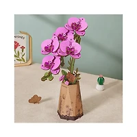 Robotime Purple Moth Orchid DIY Flower 3D Wooden Puzzle