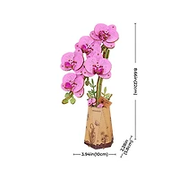Robotime Purple Moth Orchid DIY Flower 3D Wooden Puzzle