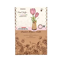 Robotime Pink Tulip DIY Flower 3D Wooden Puzzle