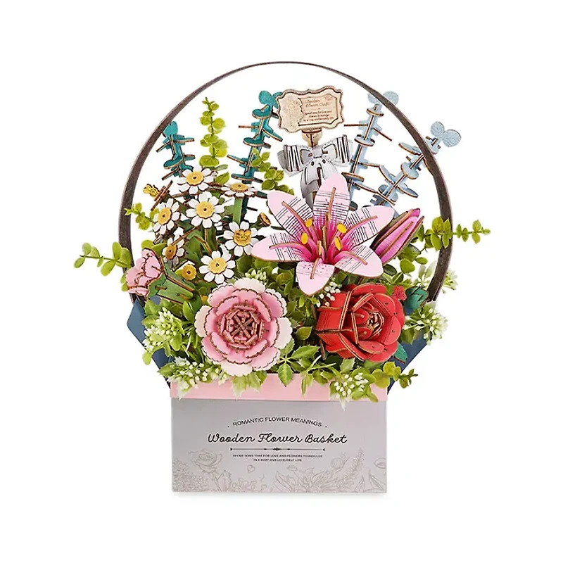 Robotime Wooden Flower Basket DIY 3D Puzzle