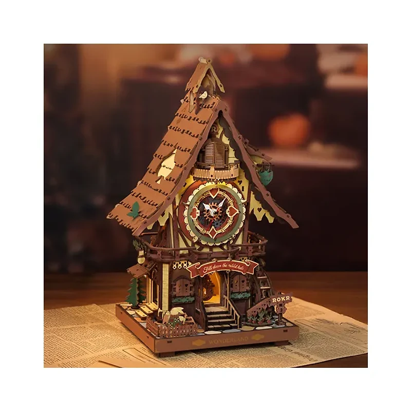 Robotime Cuckoo Brown Clock Mechanical 3D Wooden