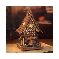 Robotime Cuckoo Brown Clock Mechanical 3D Wooden