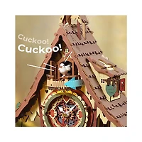 Robotime Cuckoo Brown Clock Mechanical 3D Wooden
