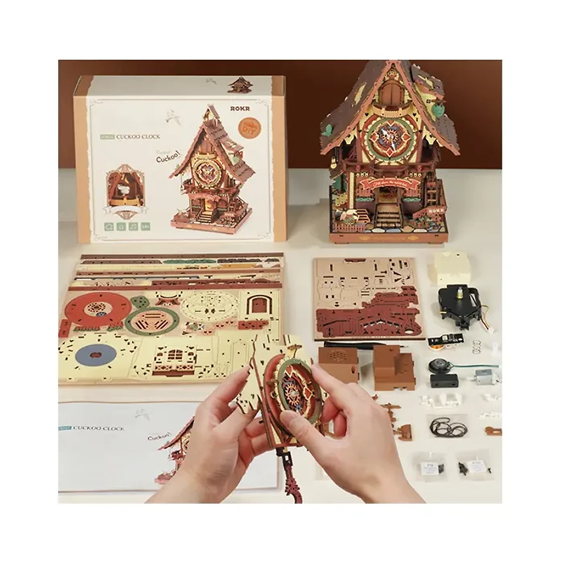 Robotime Cuckoo Brown Clock Mechanical 3D Wooden