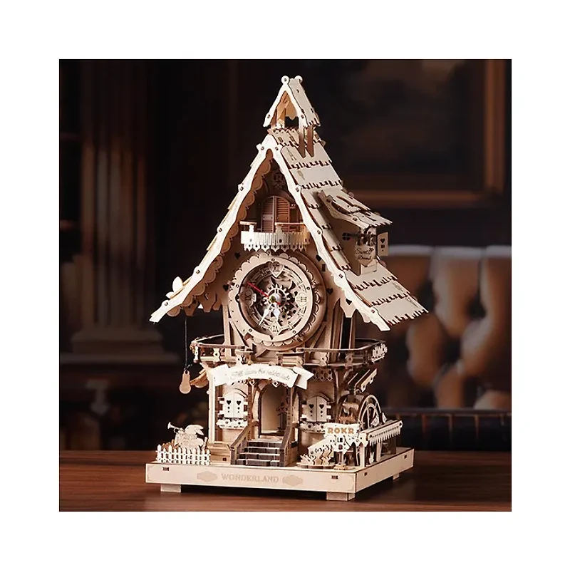 Robotime Cuckoo White Clock Mechanical 3D Wooden
