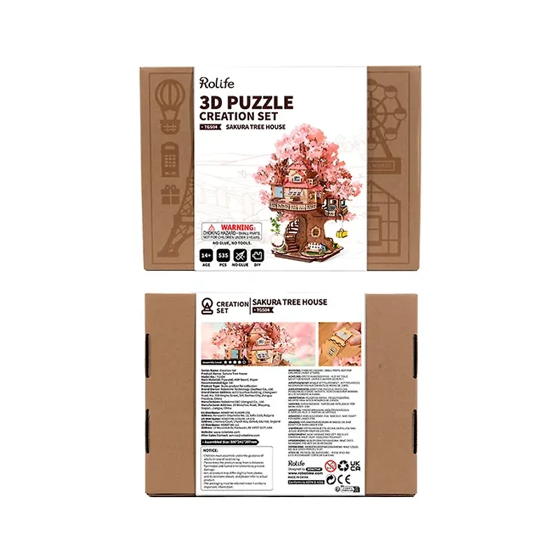 Robotime Sakura Tree House DIY Wooden 3D Puzzle
