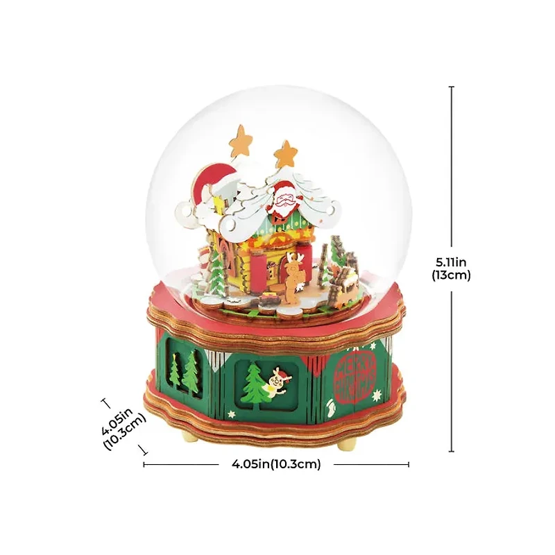 Robotime Rolife Christmas Town Music Box