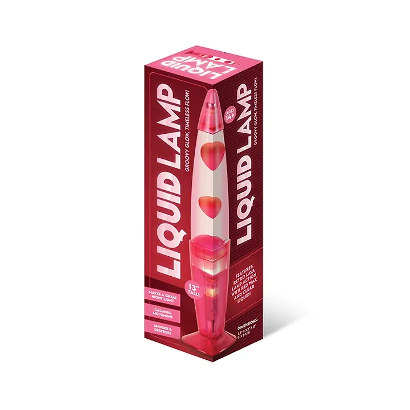 Liquid Lamp Clear Red 13″