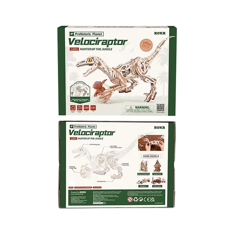 Robotime ROKR Velociraptor Mechanical 3D Wooden Puzzle