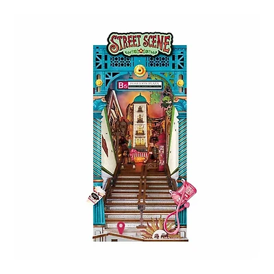 Rootime Rolife Street Scene DIY Book Nook Shelf Insert