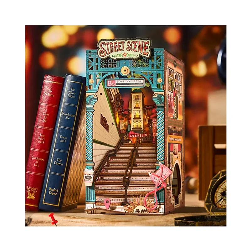 Rootime Rolife Street Scene DIY Book Nook Shelf Insert