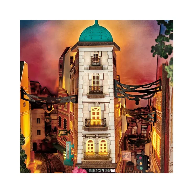 Rootime Rolife Street Scene DIY Book Nook Shelf Insert