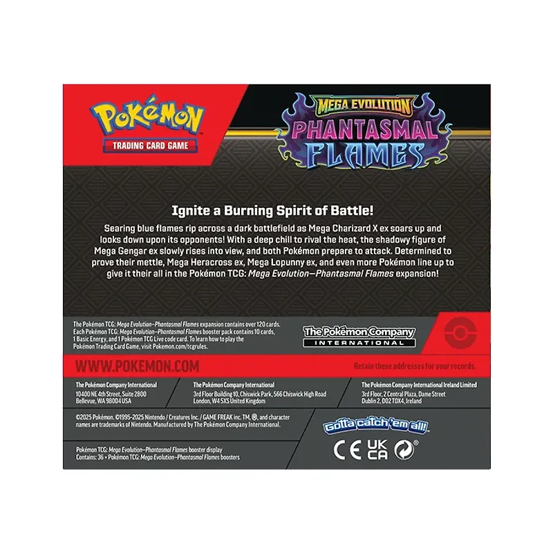 Pokémon TCG Mega Evolution 2 Phantasmal Flames Booster Display