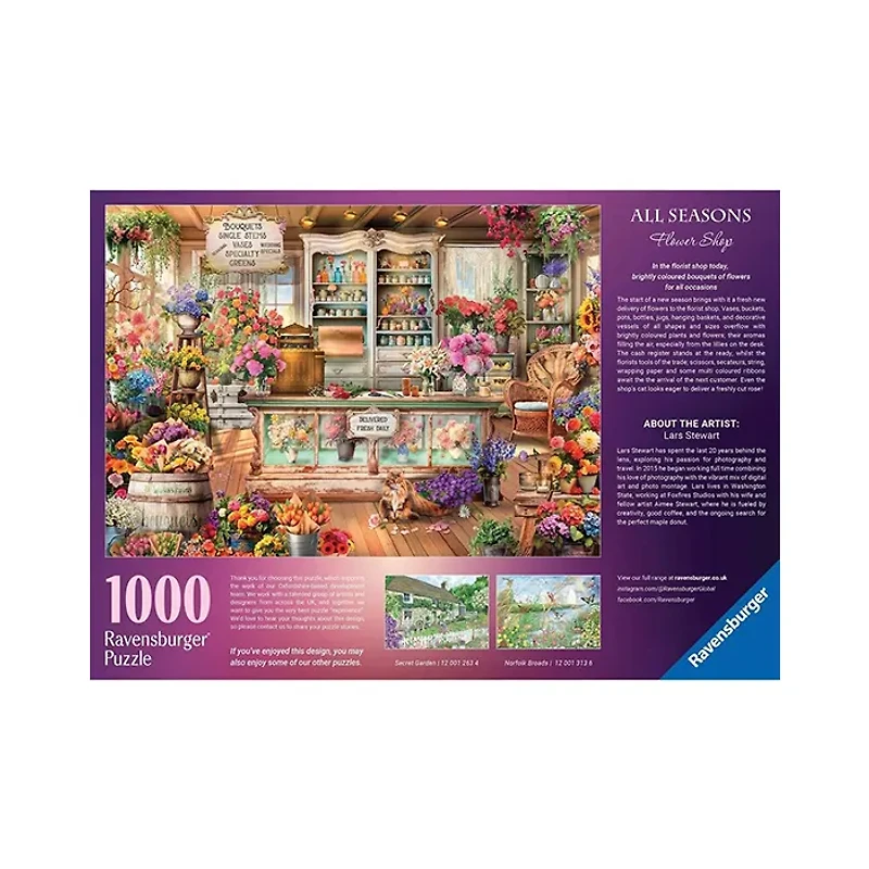 Ravensburger All Seasons Flower Shop 1000 Piece Jigsaw Puzzle