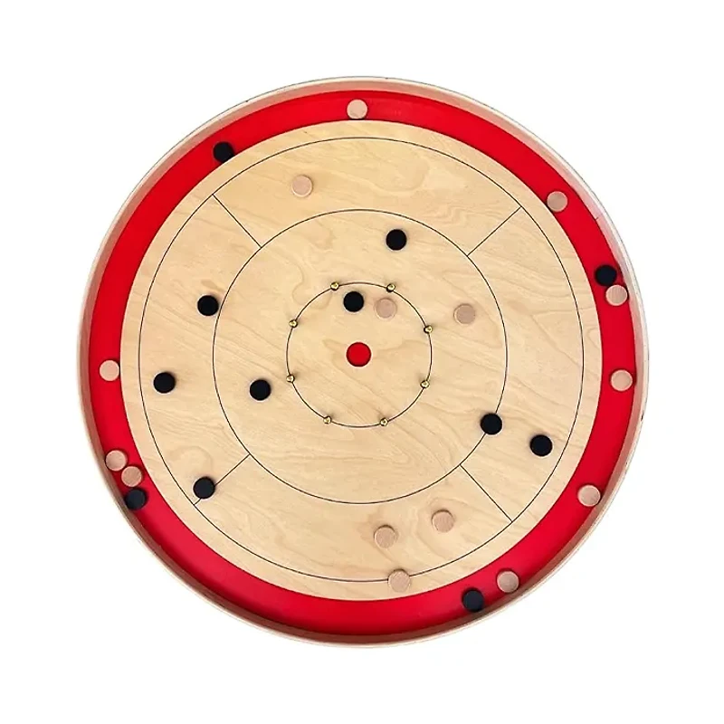 Tradeopia Round Crokinole Board Game, Classic Tabletop Game with 26 Discs