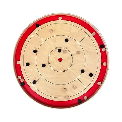 Tradeopia Round Crokinole Board Game, Classic Tabletop Game with 26 Discs
