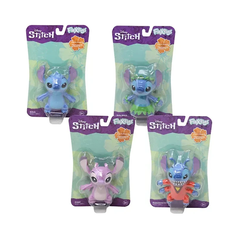Lilo & Stitch Flexfigs 4 Asst on card – Angel, Stitch, Hula, Alien (Random Pick)