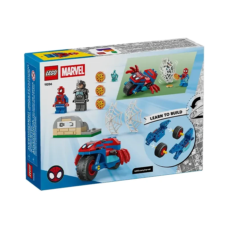 LEGO Marvel Spider-Man Spidey on his Motorcycle vs. Rhino 61 Pieces