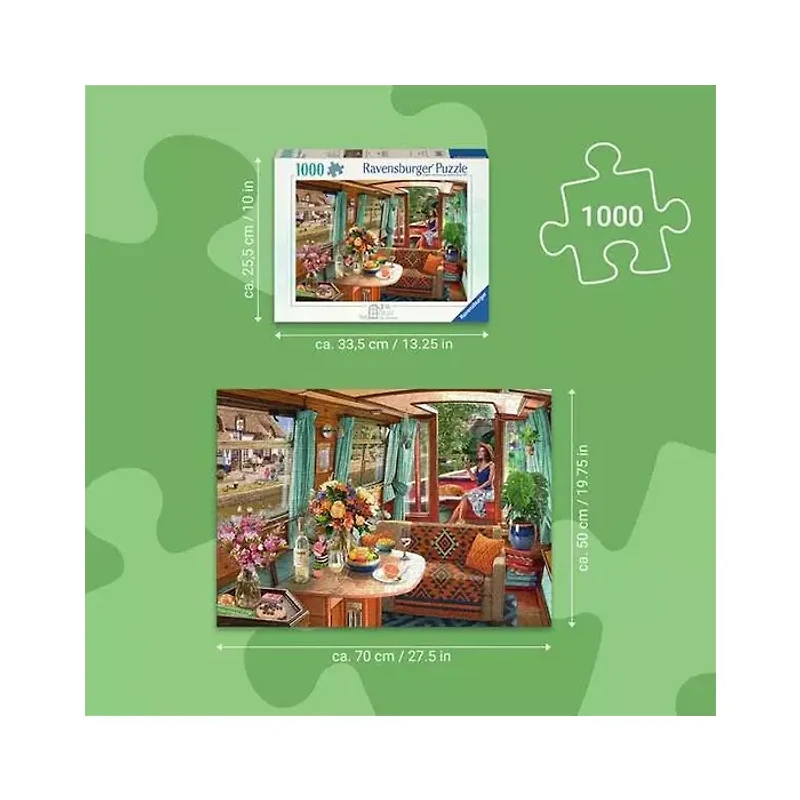 Ravensburger View from My Window No.1 Canal Boat 1000 Piece Jigsaw Puzzle
