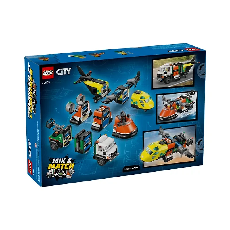 LEGO City Airplane, Service Truck & Hovercraft Remix 990 Pieces