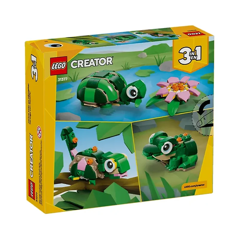 LEGO Creator 3-in-1 Turtle with a Water Lily Flower 124 Pieces
