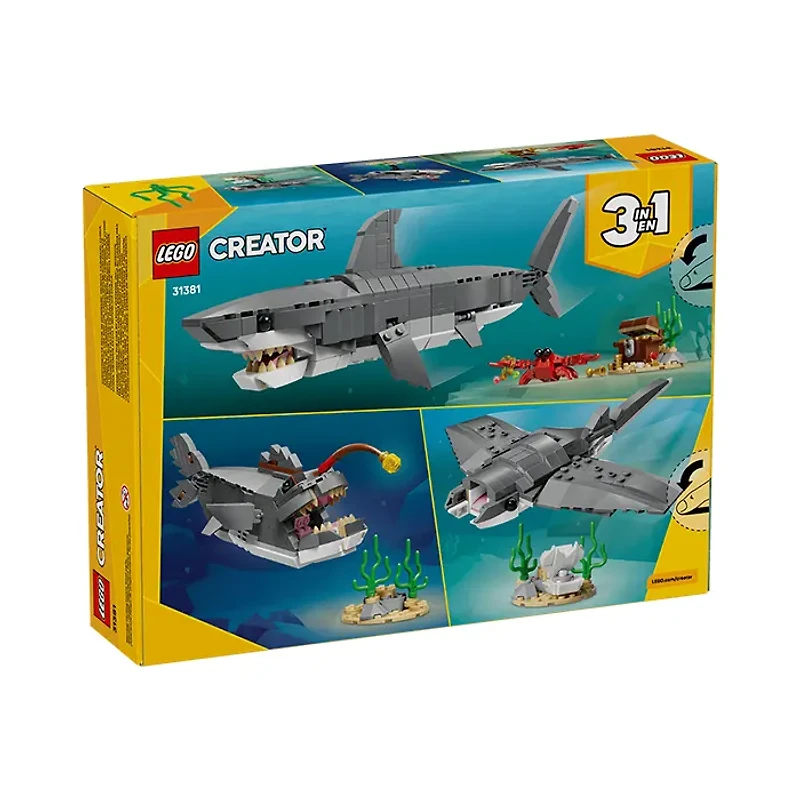 LEGO Creator 3-in-1 Fierce Shark with a Treasure Chest 379 Pieces