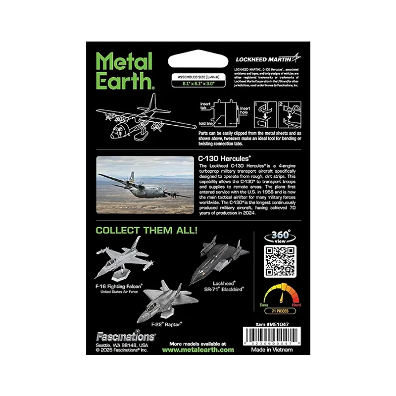 Metal Earth C-130 Hercules 3D Metal Model Kit