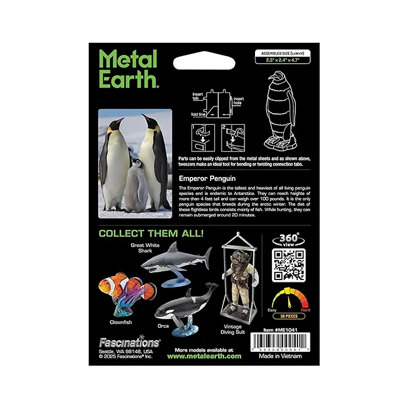 Metal Earth Emperor Penguin 3D Metal Model Kit