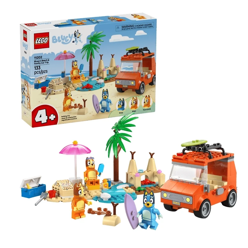 LEGO Bluey Bluey’s Beach & Family Car Trip 133 Pieces