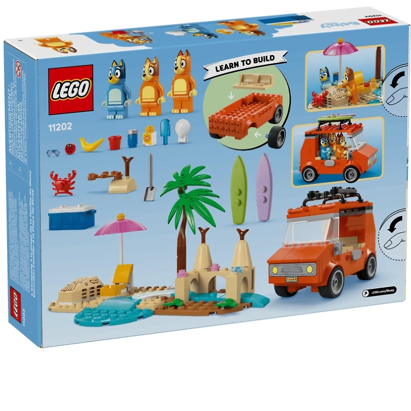 LEGO Bluey Bluey’s Beach & Family Car Trip 133 Pieces