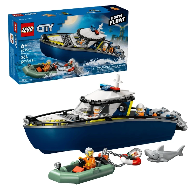 LEGO City Police Boat Chase 264 Pieces