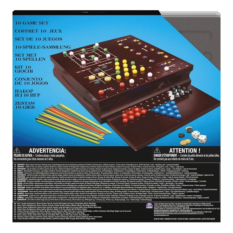 10 Game Set – Mancala, Chinese Checkers, Roll Em and More!