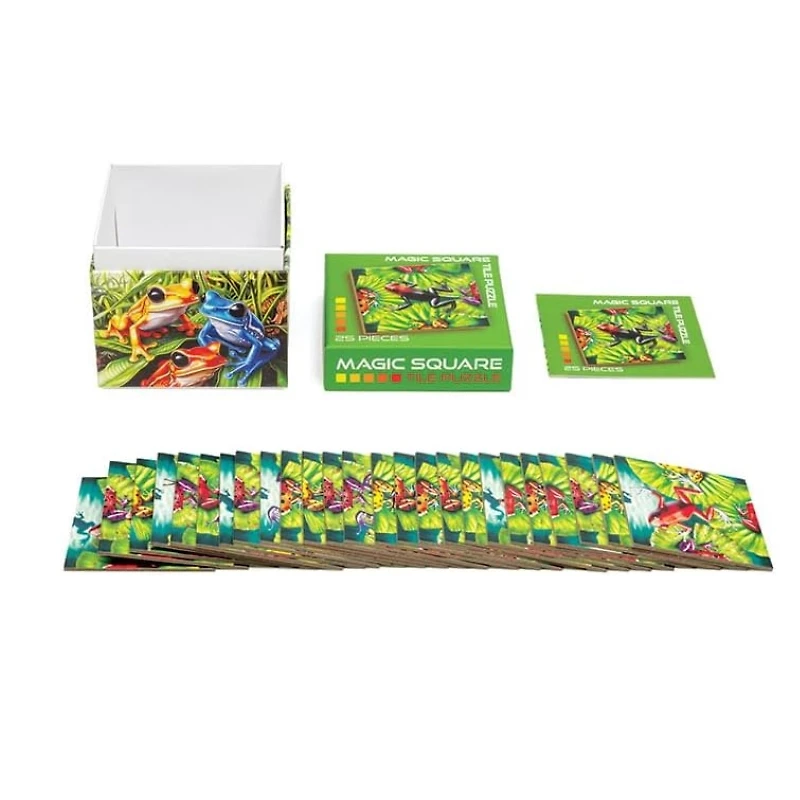 Magic Square Tile Puzzle: Frogs – 25 Pieces – Quite Challenging for Ages 8 and Up