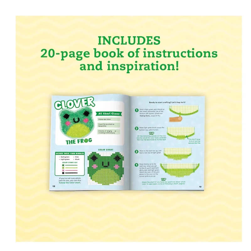 Latch Hook Animals: Red Panda, Frog & Shark