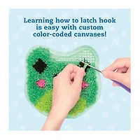 Latch Hook Animals: Red Panda, Frog & Shark