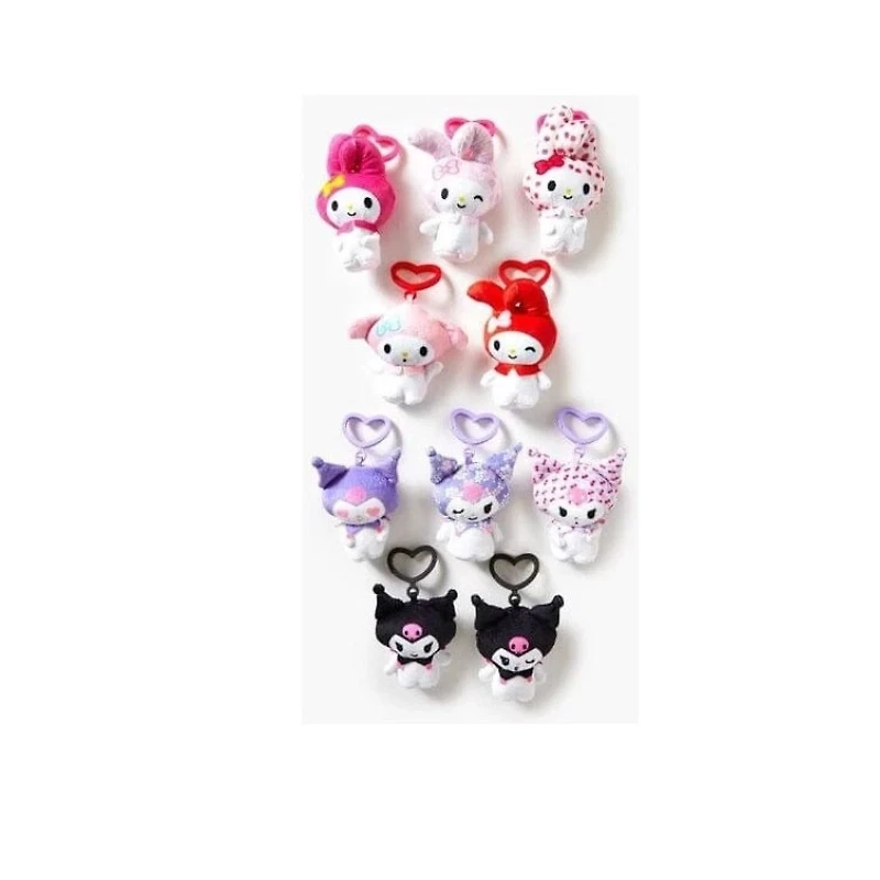 My Melody & Kuromi Plush Clip-On Keychain Blind Pack 3″