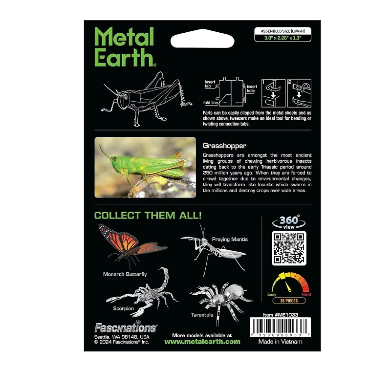 Metal Earth Grasshopper 3D Metal Model Kit Fascinations