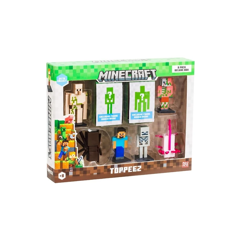 Minecraft 3D Toppeez 8 Pack – Mini Character Toppers Set