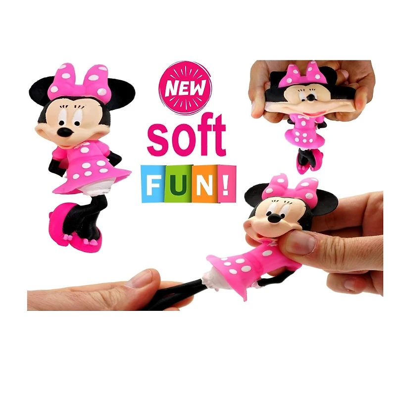JA-RU Disney Stretchy Toys Mickey & Minnie Figures Squish & Pull Toys (1 Minnie Figure)